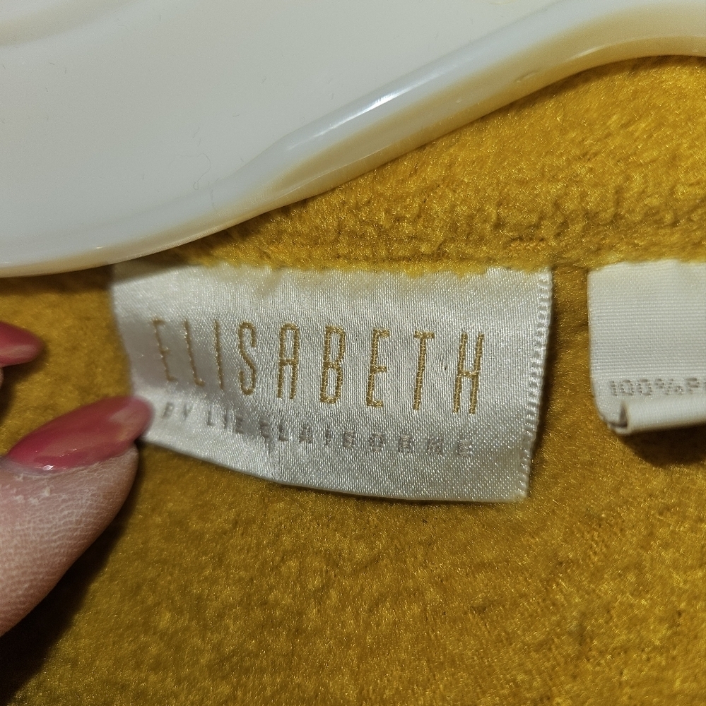#417 ELIZABETH (Liz Claiborne) Golden Yellow Fleece Vest- Size- 1 - Picture 3 of 4